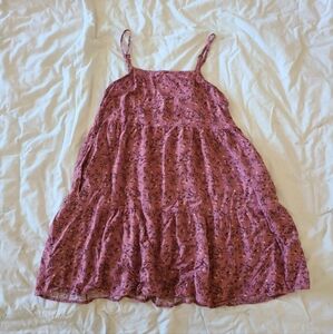 Floral Pink Sleeveless Dress